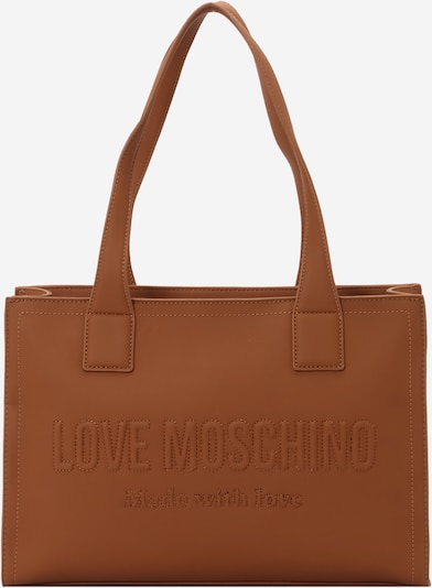 Pirkinių krepšys iš Love Moschino, spalva – ruda, Prekių apžvalga
