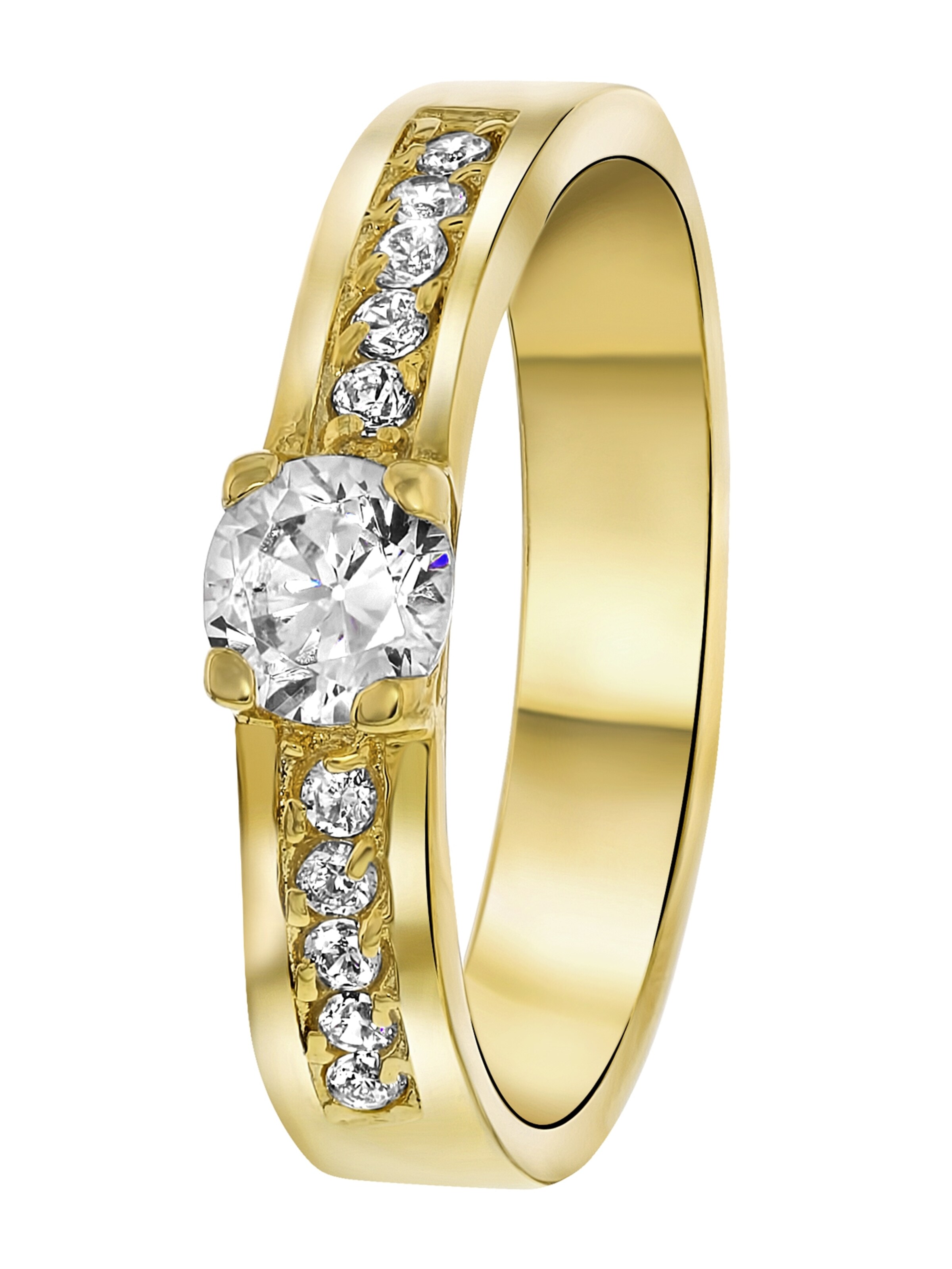 Lucardi Ring 'Florence' in Goud: voorkant