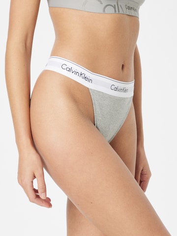 Calvin Klein Underwear Thong in Grey: front