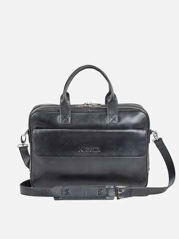 NEGOTIA Leather Laptop bag 'Orden' in Black: front