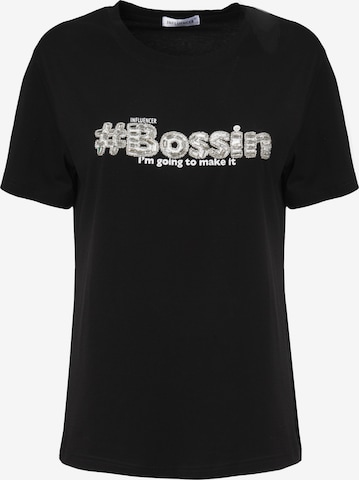 T-shirt 'Bossing' Influencer en noir : devant
