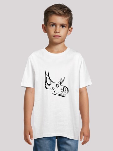 F4NT4STIC T-Shirt 'Dinosaurier Sinoceratops Skull' in Weiß: Vorderseite
