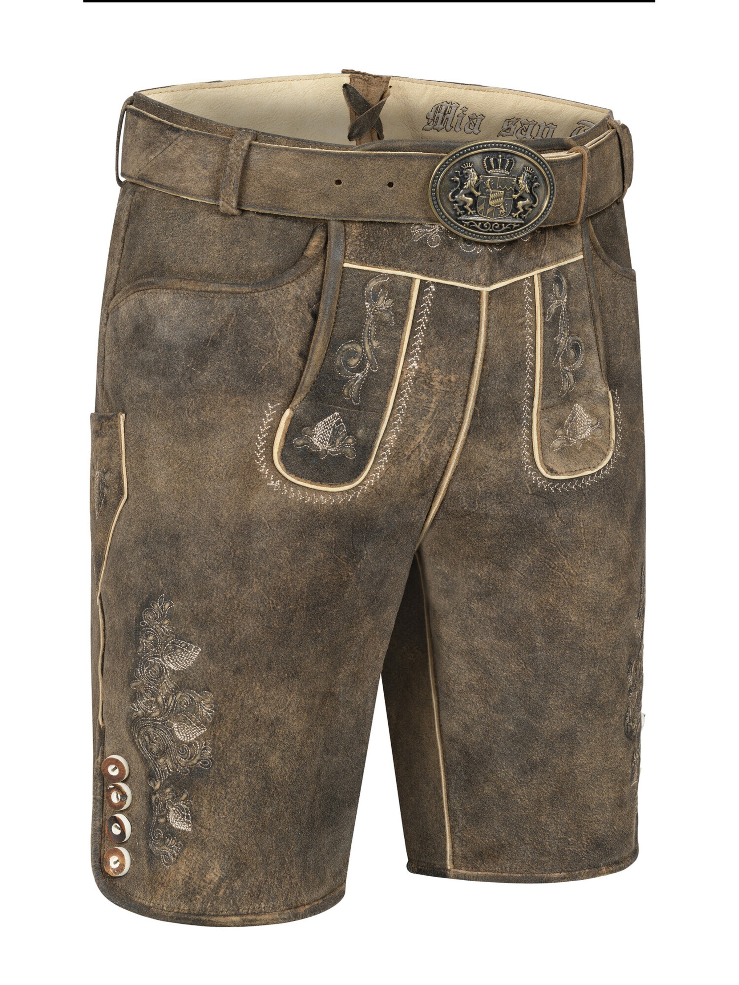 Trachtenhof Nübler Regular Traditional Pants 'Suede' in Brown: front