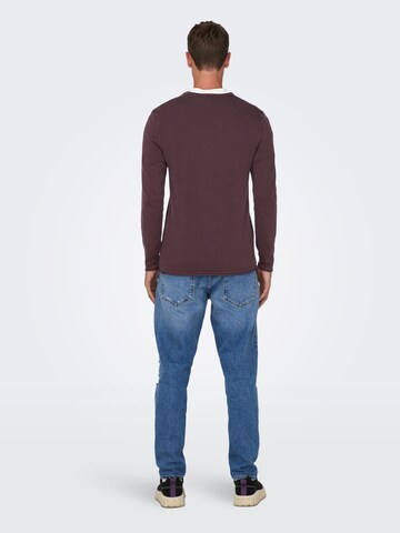 Only & Sons Regular Fit Pullover 'GARSON' in Rot