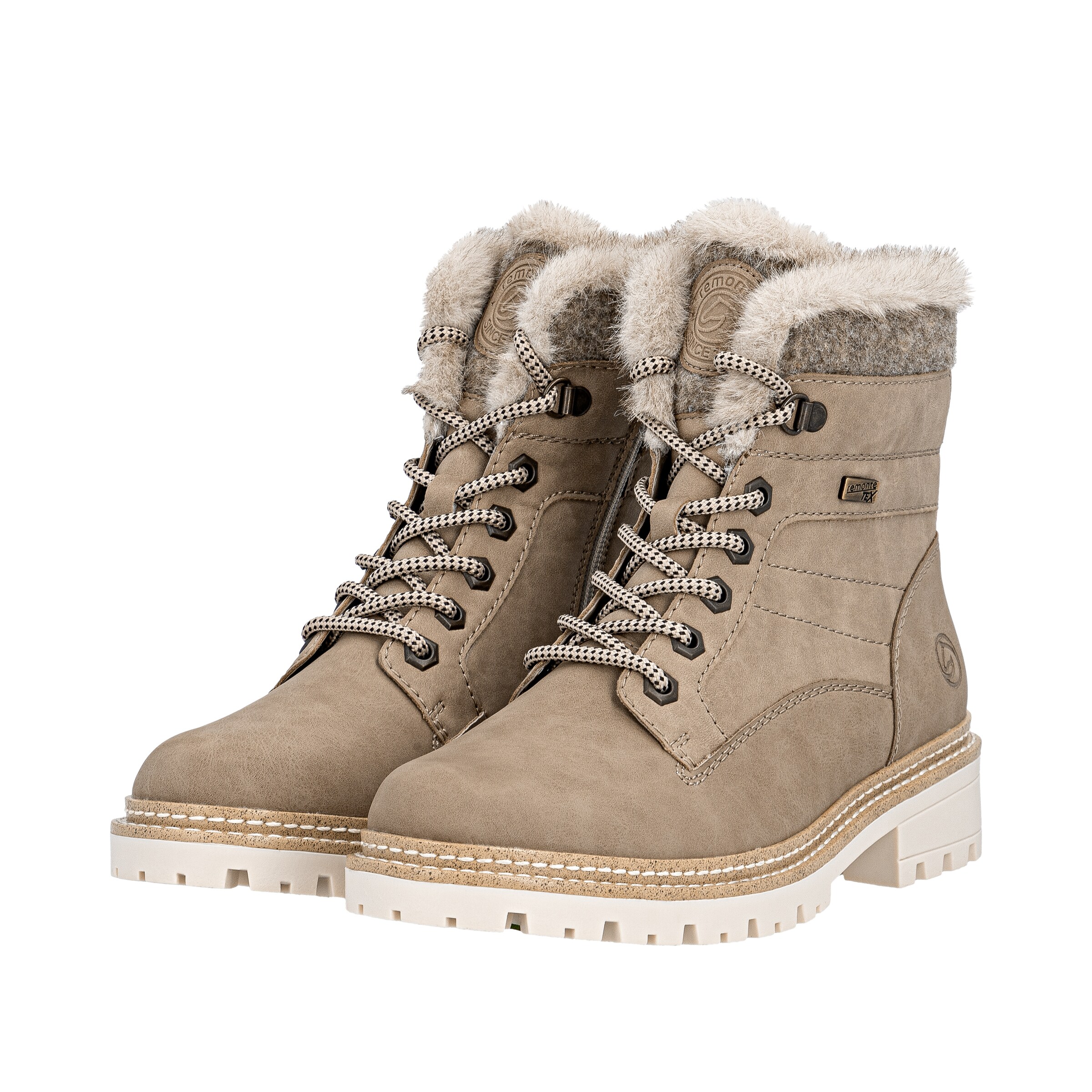 REMONTE Schnürstiefel 'D0B81' in Beige