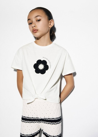MANGO KIDS T-shirt 'Bloom' i vit: framsida