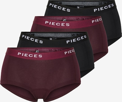 Kelnaitės paaukštintu liemeniu iš PIECES, spalva – baklažano spalva / juoda / balta, Prekių apžvalga