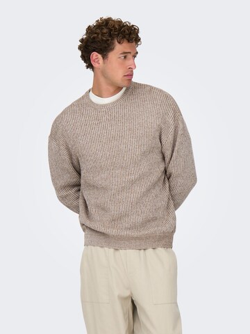 Only & Sons Trui 'ONSJoe' in Beige: voorkant