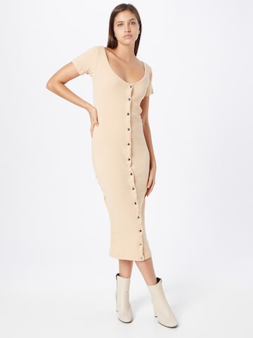 Public Desire Dress 'POPPER' in Beige: front