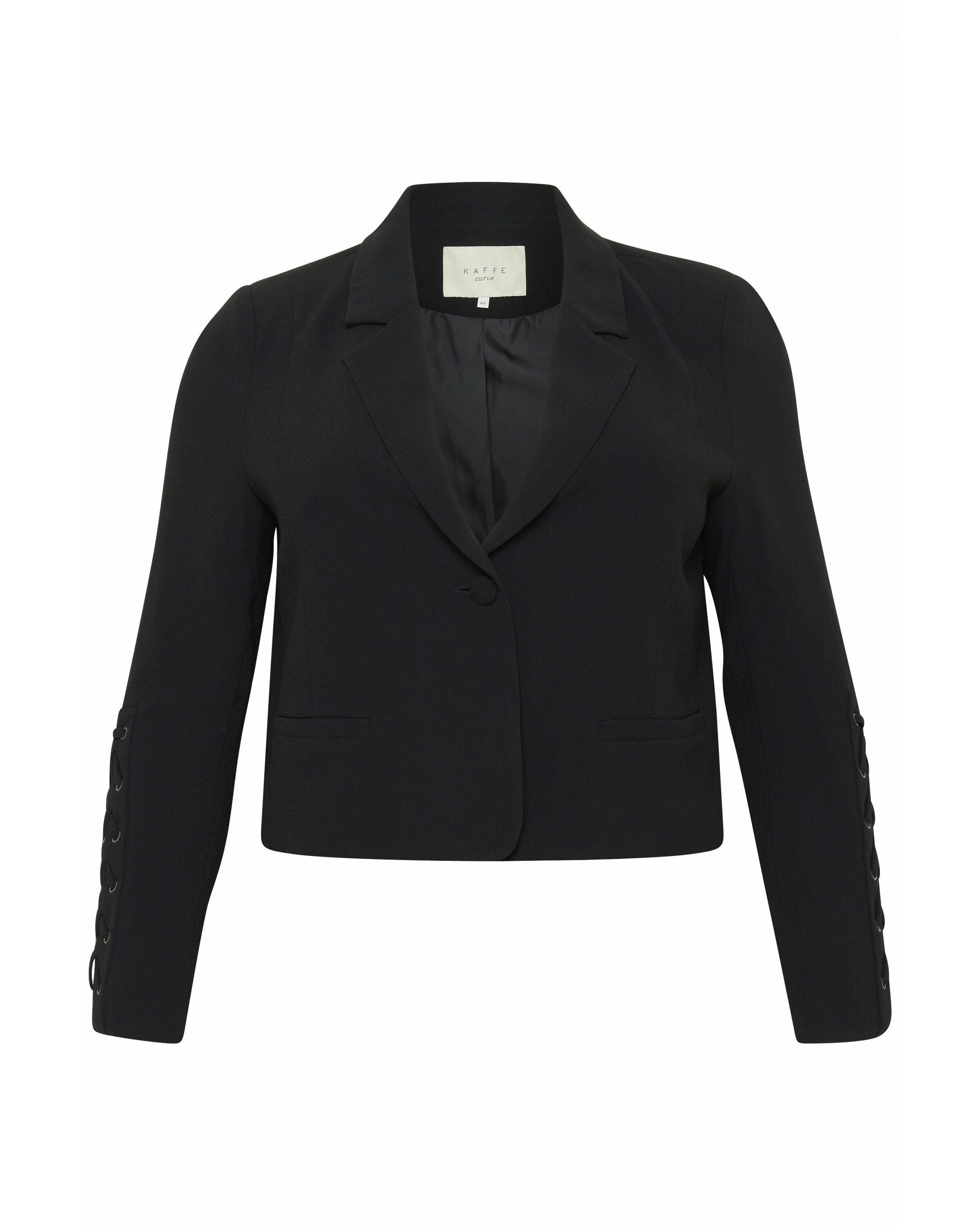 KAFFE CURVE Blazer i sort: forside
