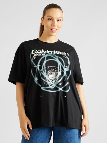 T-shirt 'Galaxy' Calvin Klein Jeans Curve en noir : devant