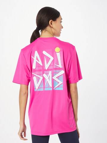 ADIDAS SPORTSWEAR Performance Shirt 'Court Graphic' in Pink