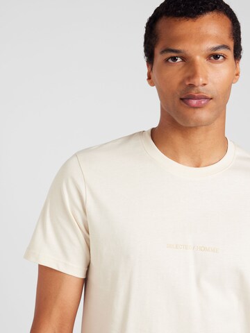 T-Shirt 'SLHETNA' SELECTED HOMME en beige