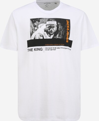Tricou 'Legends' Jack & Jones Plus pe gri amestecat / portocaliu deschis / negru / alb murdar, Vizualizare produs