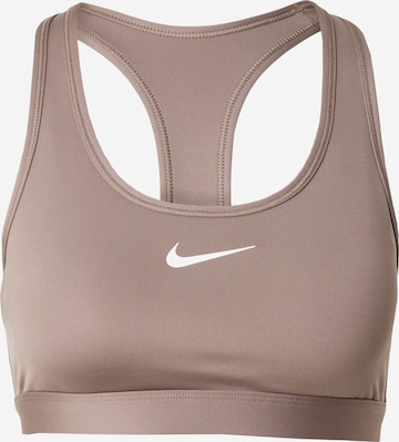 Soutien-gorge de sport 'SWOOSH' NIKE en marron : devant