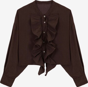Scalpers Blouse 'Frill' in Brown: front
