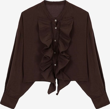 Scalpers Blouse 'Frill' in Brown: front