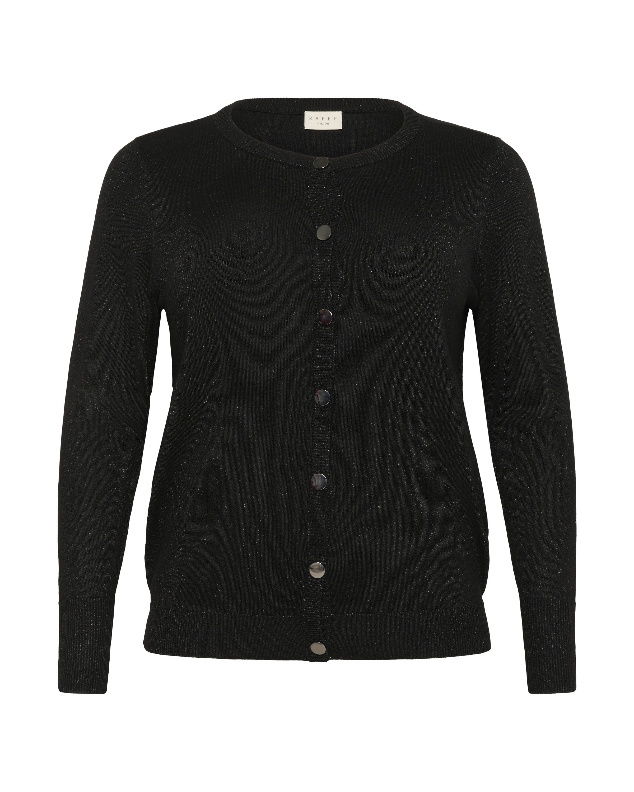 KAFFE CURVE Πλεκτή ζακέτα 'Regitta' σε μαύρο: μπροστά