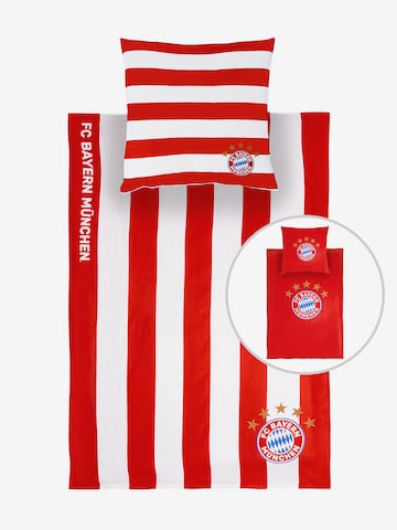 FC BAYERN MÜNCHEN Wendebettwäsche Flanell 'FC Bayern München' in Rot