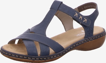Sandales Rieker en bleu : devant