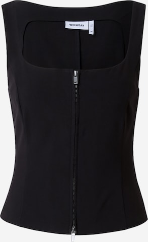 Top 'Hilma' di WEEKDAY in nero: frontale