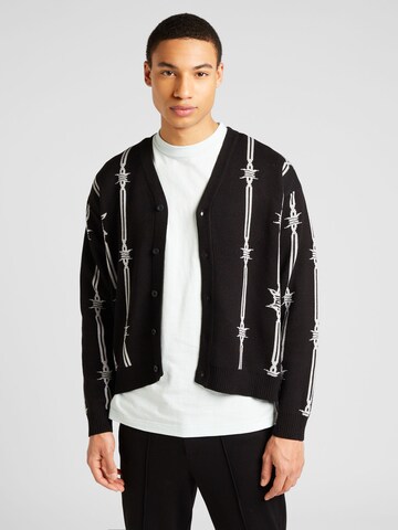 HUF Knit Cardigan in Black: front