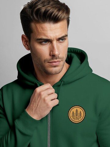 Neverless Sweatjacke 'Bäume Badge'‌‌‌‌‌‌‌‌ in Grün