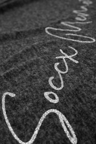 Soccx Dreieckstuch aus Flauschstrick mit Glitter Print in Schwarz