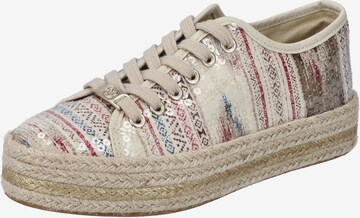 Rieker Lace-Up Shoes in Beige: front