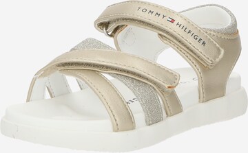 Sandales TOMMY HILFIGER en or : devant