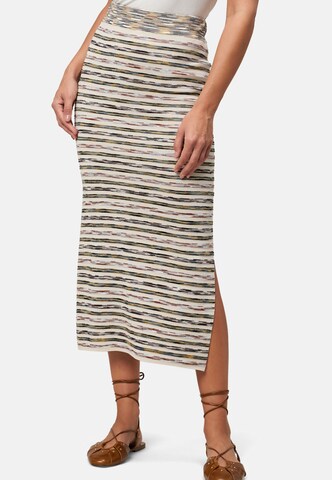 zero Strickrock mit Streifen in Beige: Vorderseite