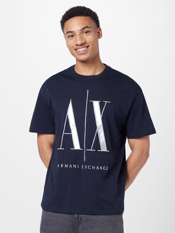 ARMANI EXCHANGE - Camiseta en azul: frente