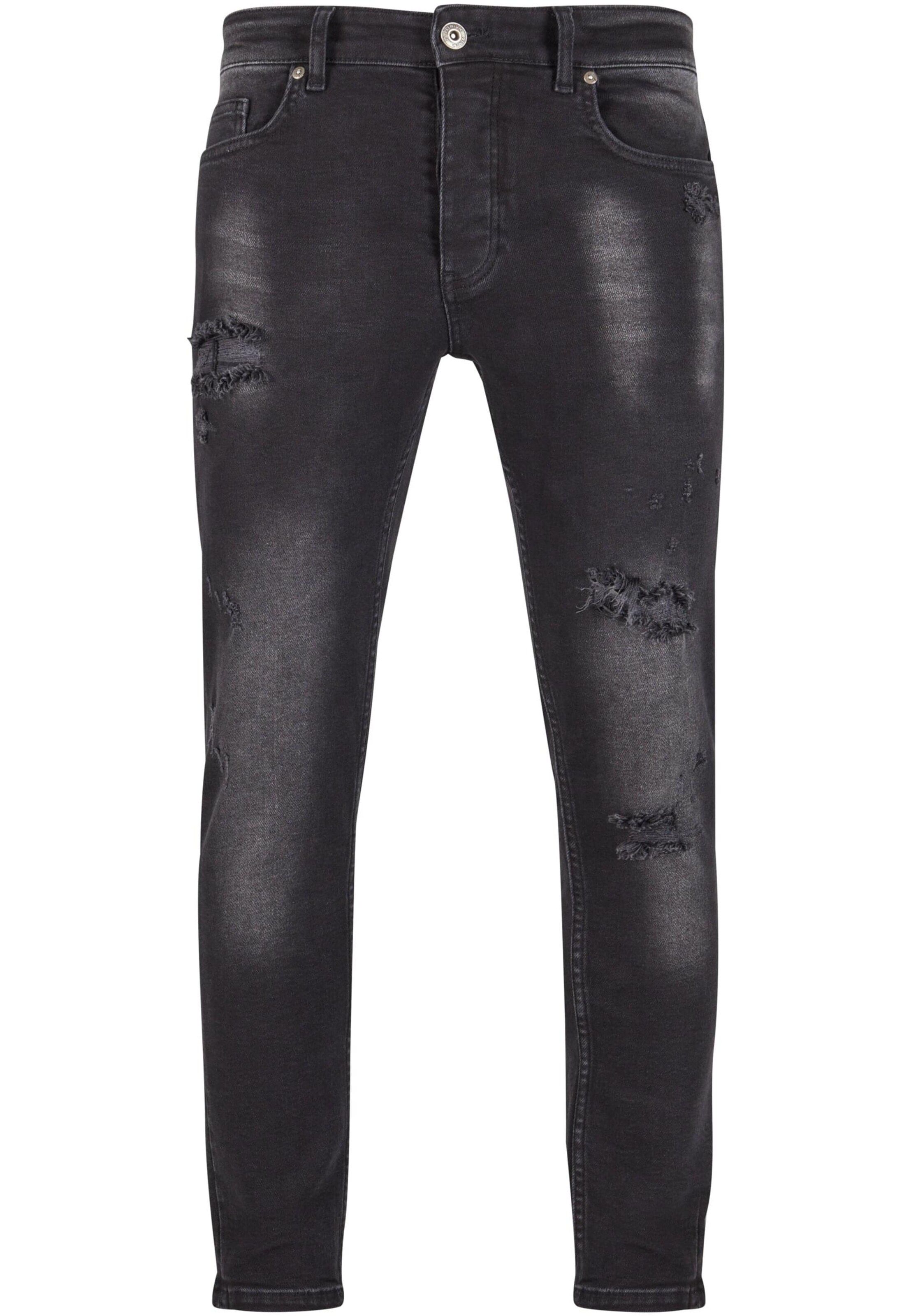2Y Premium Tapered Jeans in Grau: Vorderseite