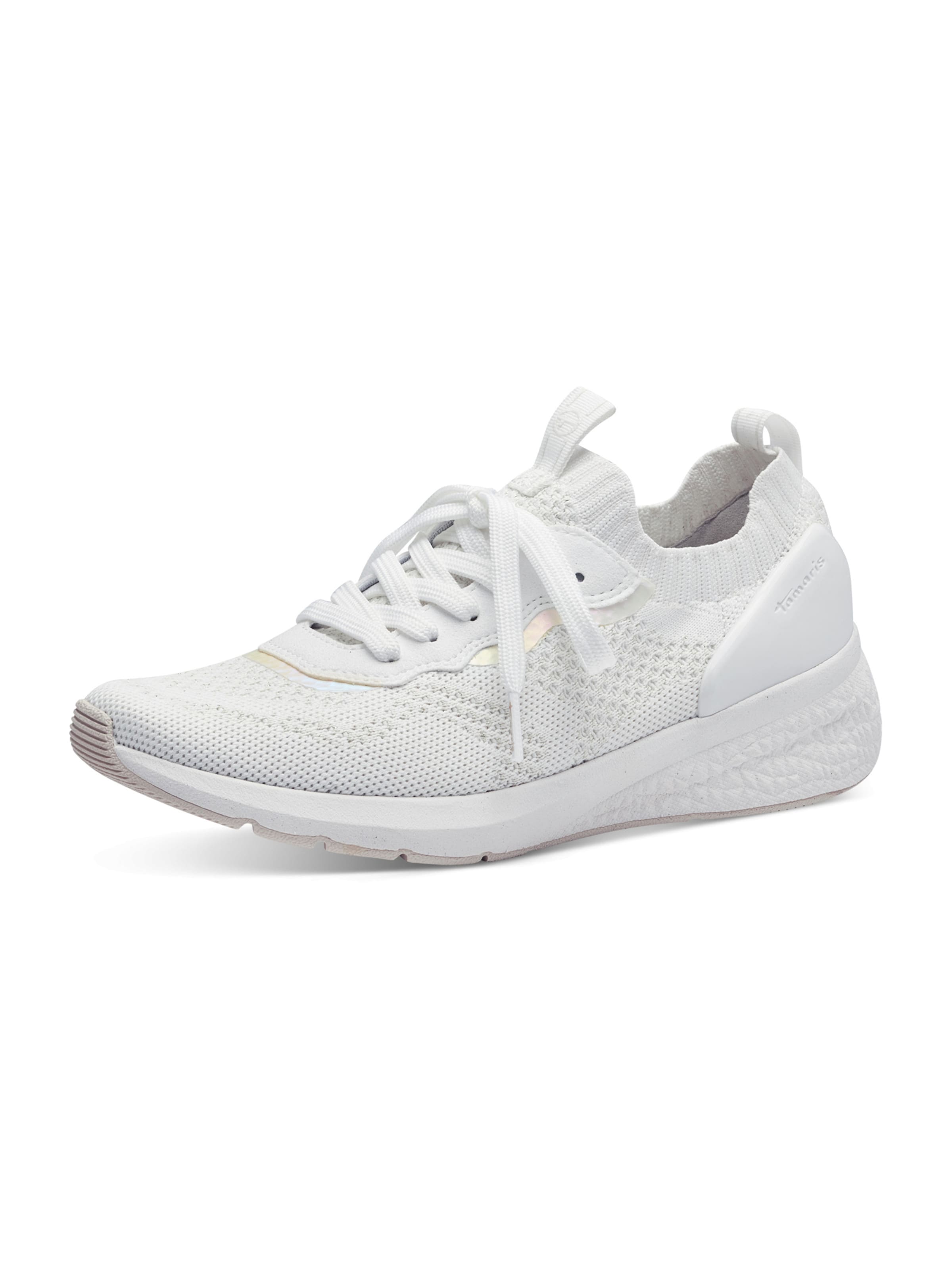 Tamaris - Sapatilhas baixas 'Fashletics' em branco: frente