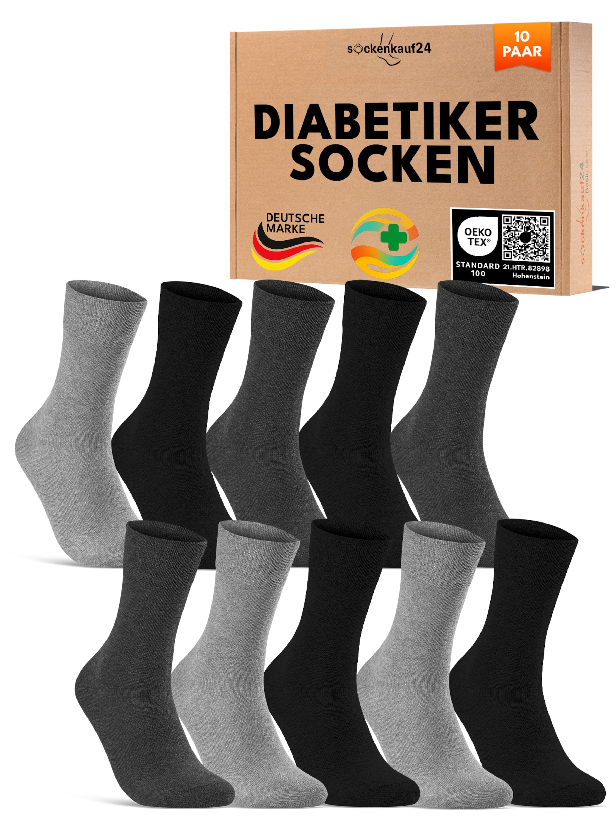sockenkauf24 Socks in Grey: front