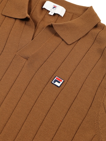 Maglietta 'DANTA regular merino knit polo shirt' di FILA in marrone