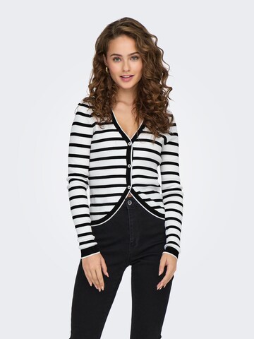 ONLY Gebreid vest 'ONLMeddi' in Wit: voorkant