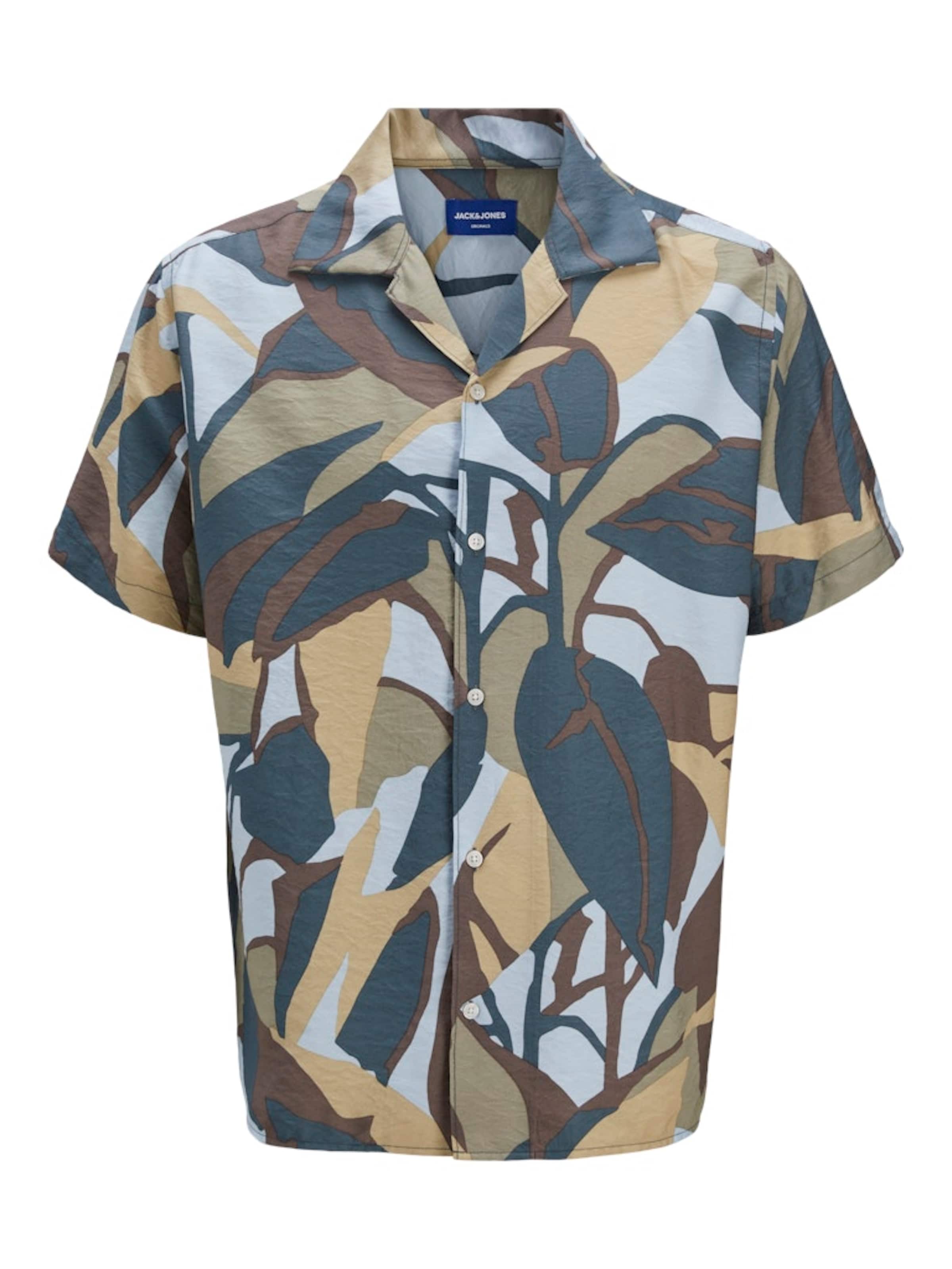 JACK & JONES Comfort fit Button Up Shirt in Grey: front