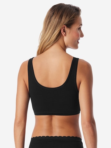 uncover by SCHIESSER Bustier BH ' Cotton Lace ' in Zwart