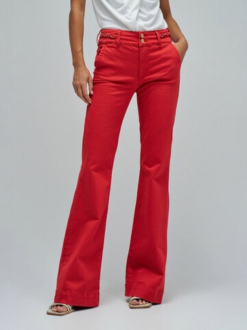 Salsa Jeans Flared Chino trousers in Red: front