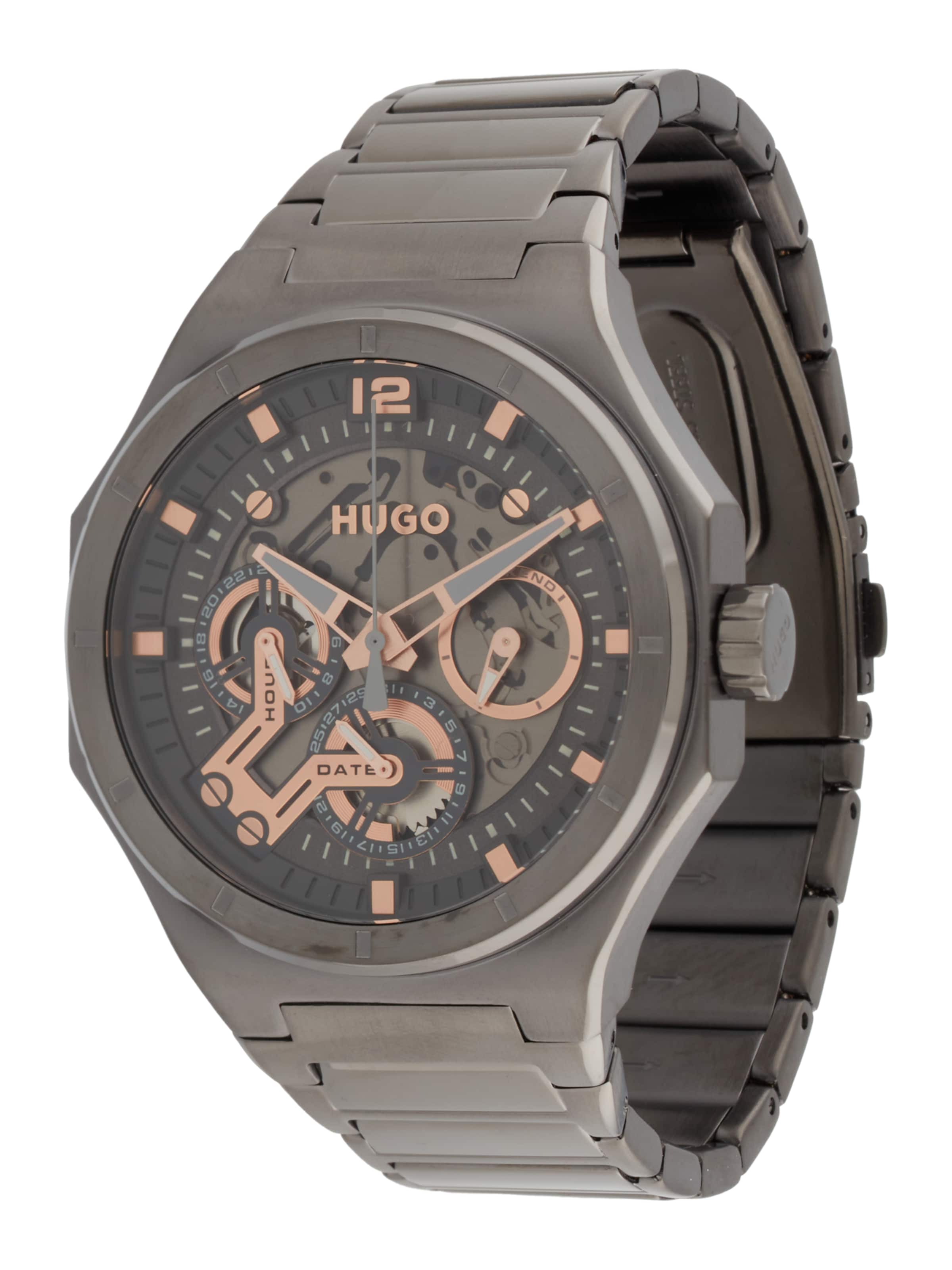HUGO Analog watch '#GRAIL SKELETON' in Grey: front