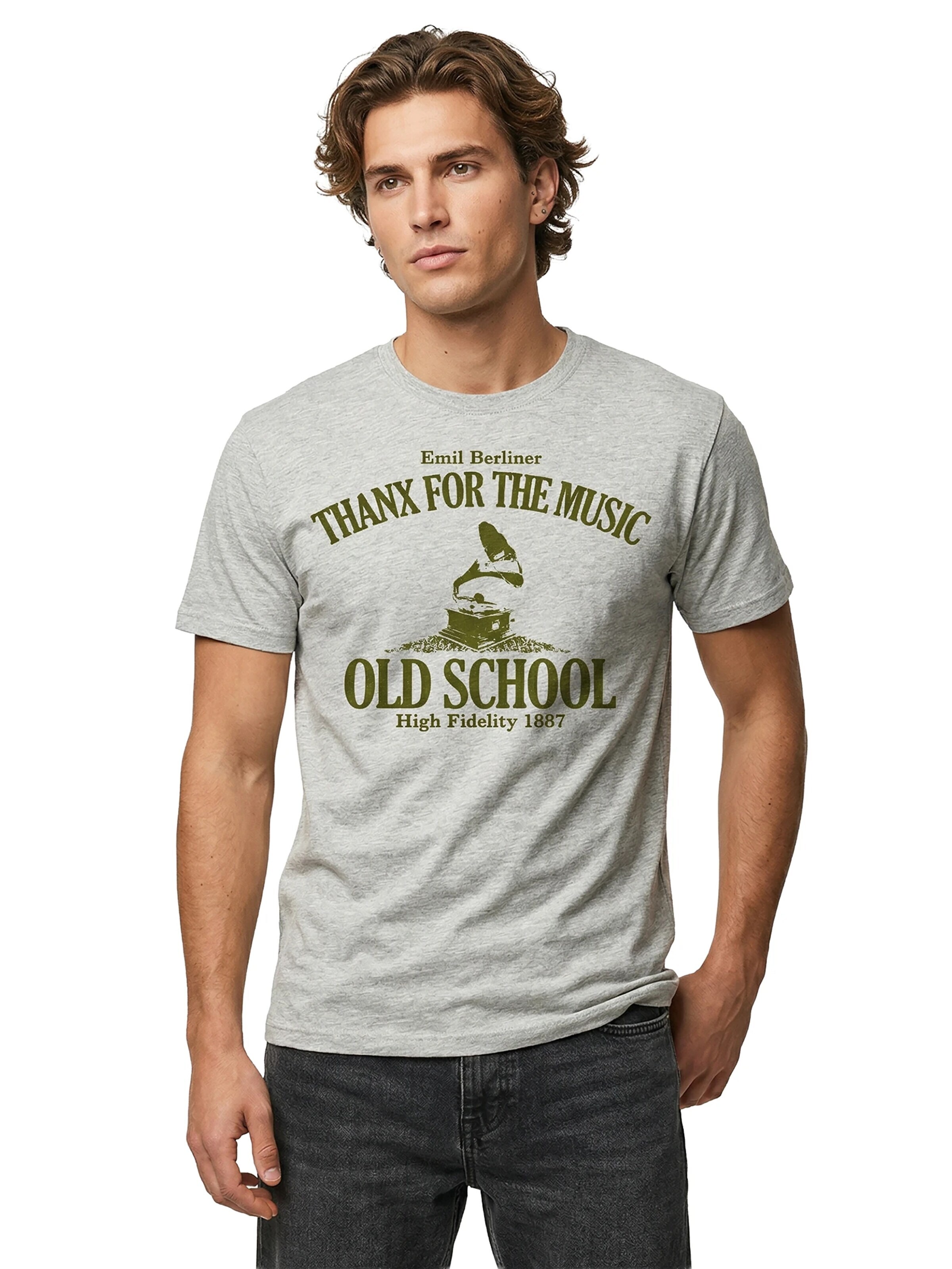 MAKAYA Shirt 'Grammophon' in Grey