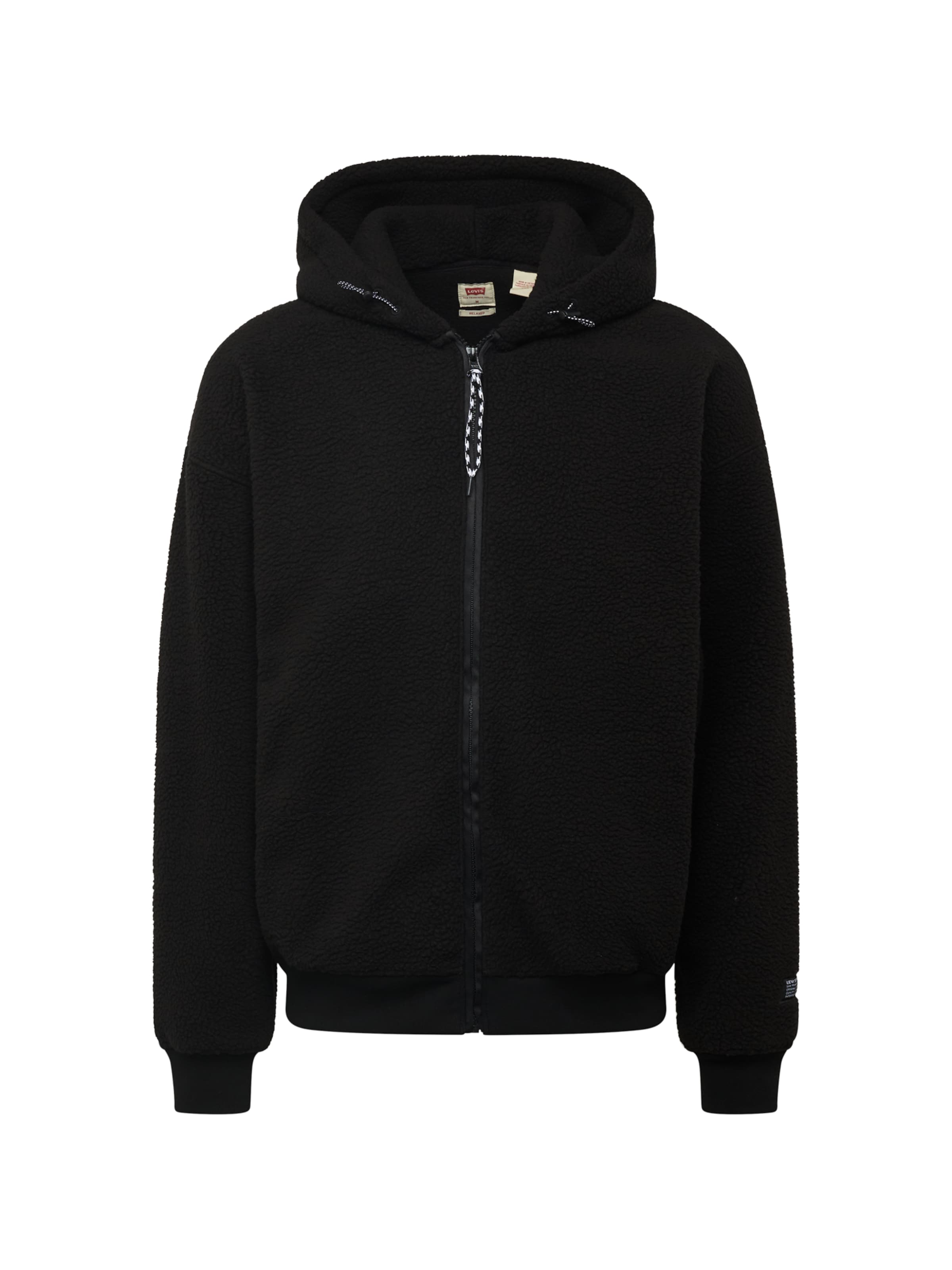 LEVI'S ® Флисовая куртка 'Sherpa Full Zip Hoodie' в Черный: спереди