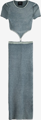 Bershka Knitted dress in Grey: front