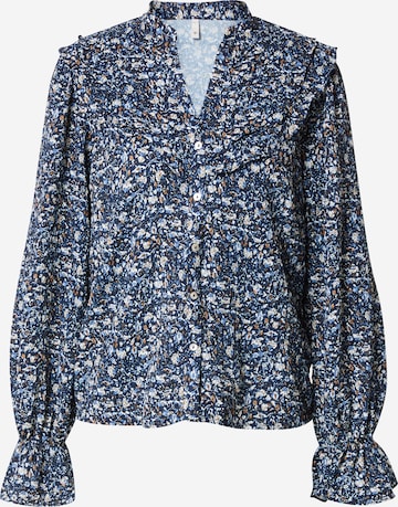 PULZ Jeans Blouse in Blauw: voorkant