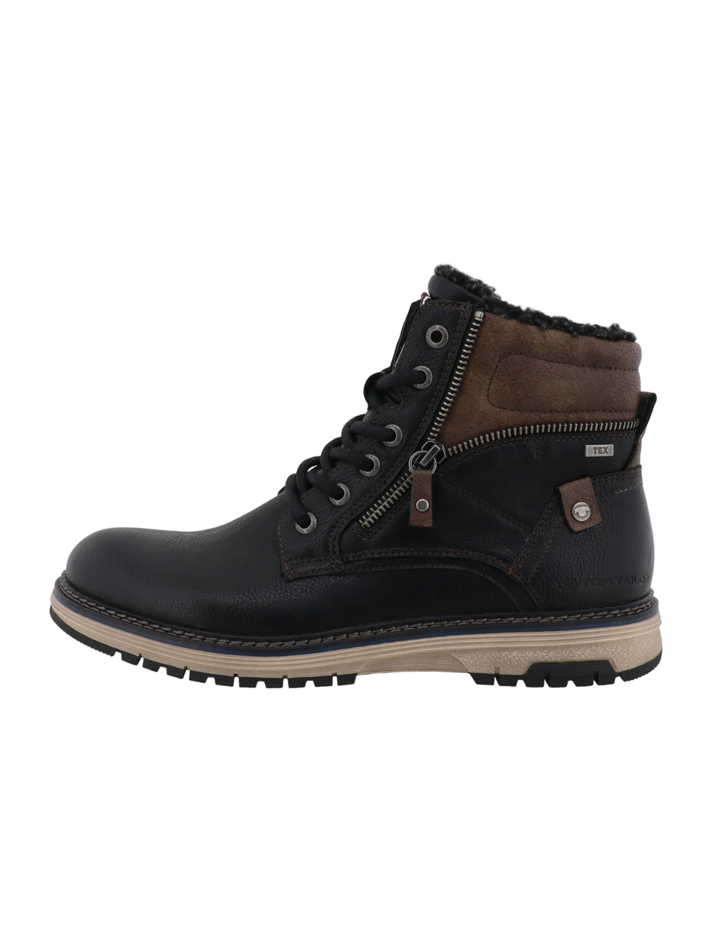 TOM TAILOR - Botas con cordones en negro