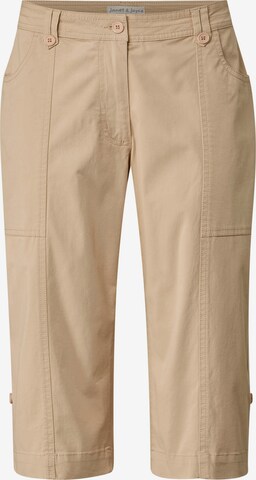 Janet & Joyce Regular Broek in Beige: voorkant