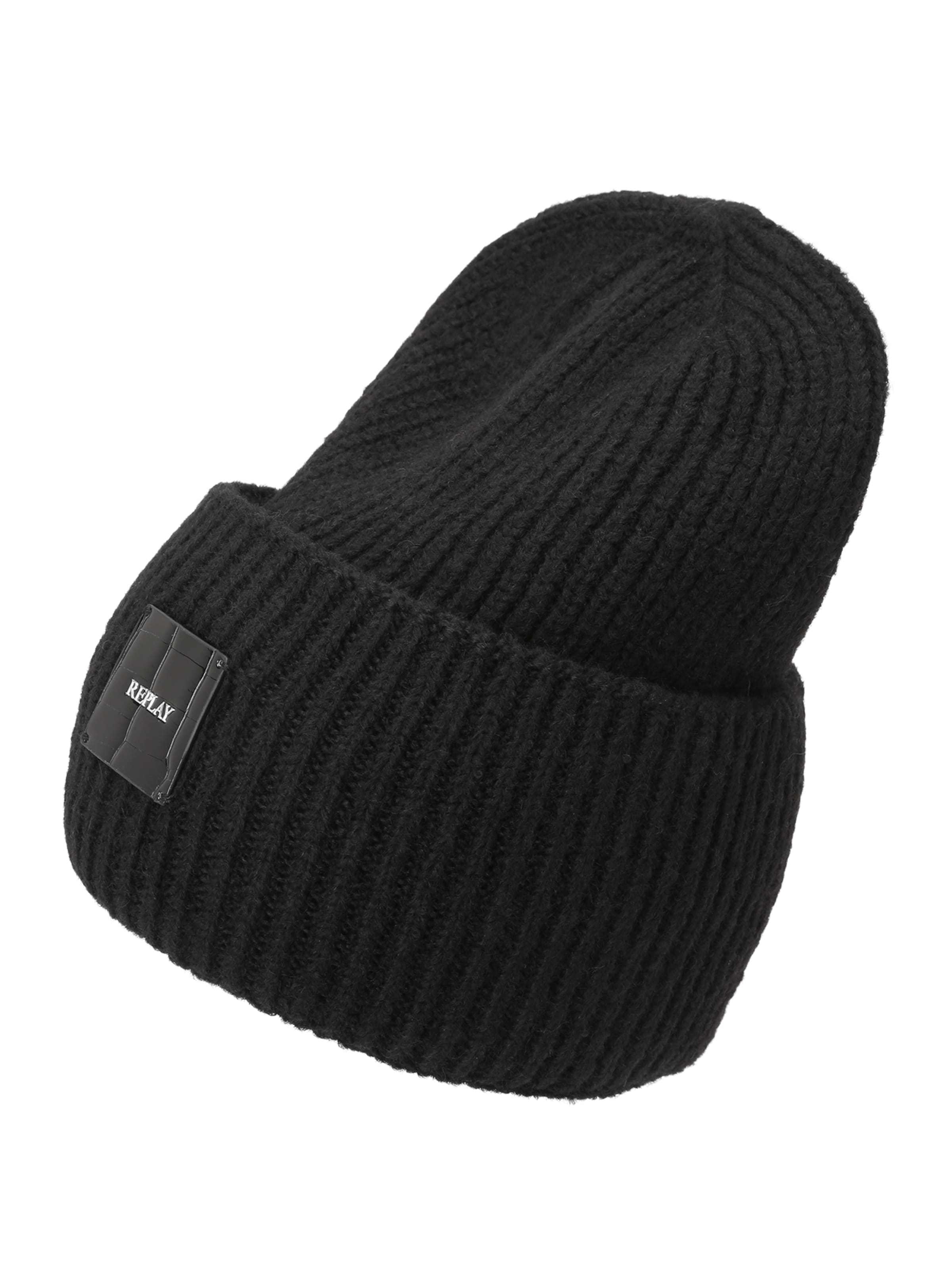 REPLAY Beanie in Black: front