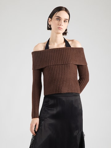 Abercrombie & Fitch Sveter - Hnedá: predná strana