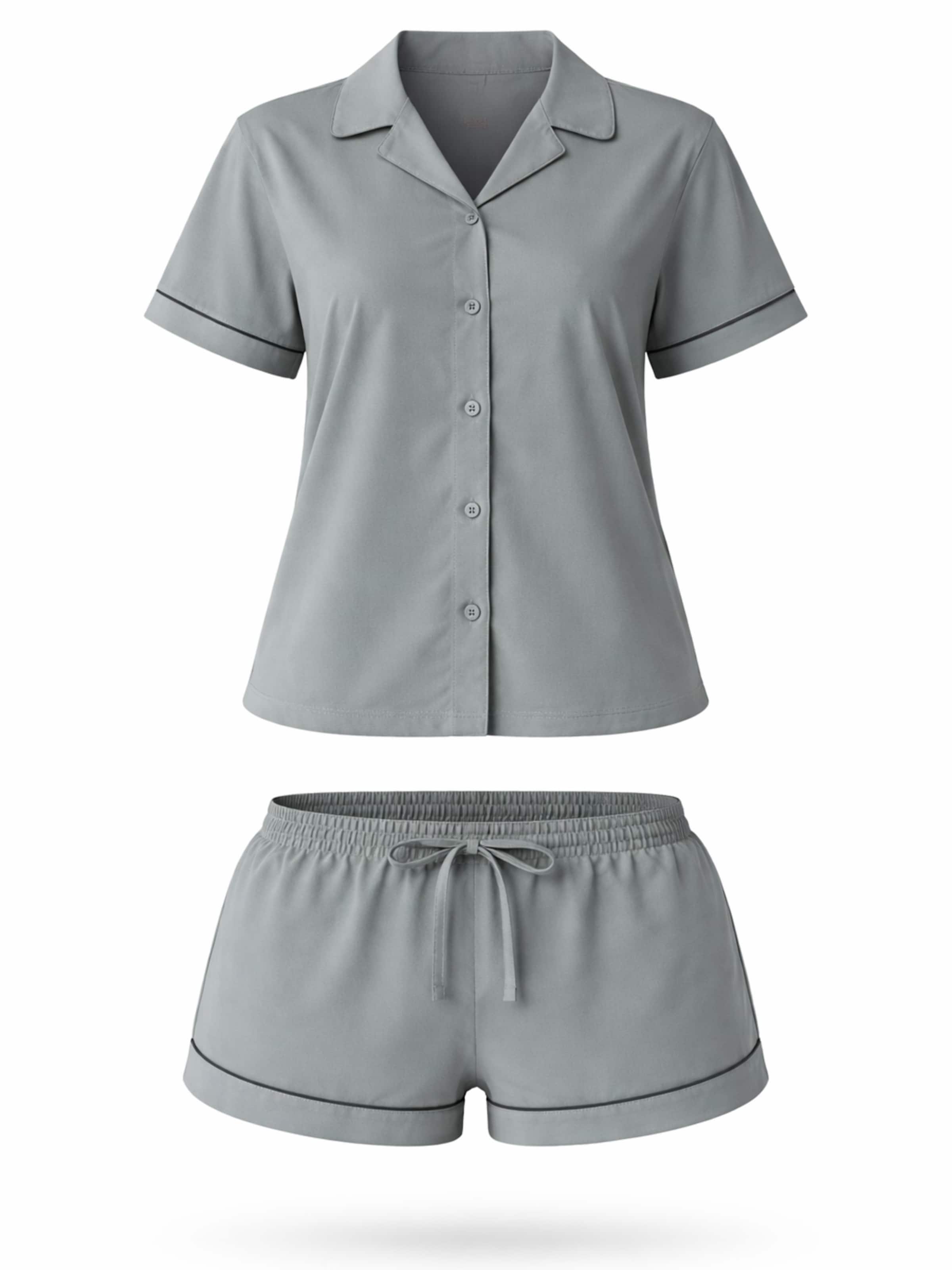 LEAFLETIC Short Pajama Set in Green: front